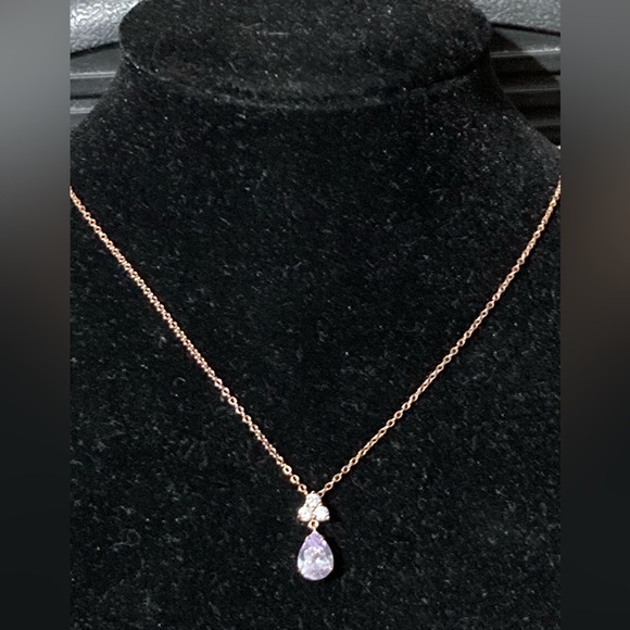 Rose Gold CZ Necklace - Picture 3 of 4